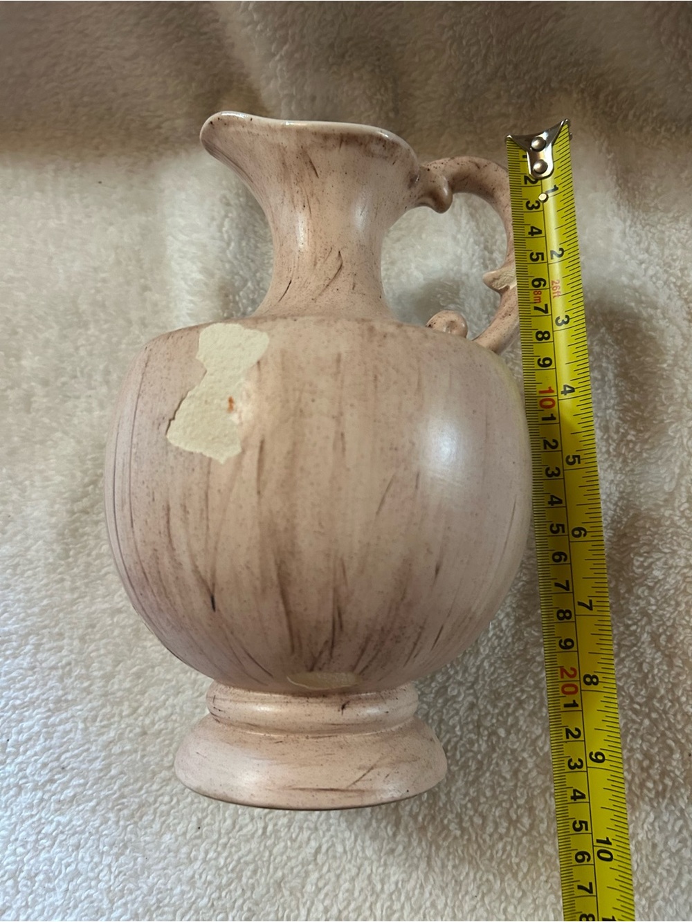 Vintage Cream Ceramic Pitcher - Picture 11 of 13